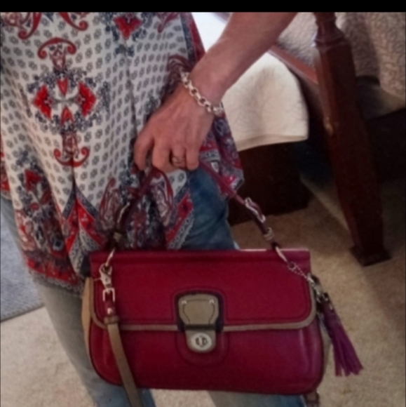 GORGEOUS BERRY COLORBLOCK FULLGRAIN LEATHER  COACH 70TH ANNIVERSARY WILLIS… - Picture 17 of 17